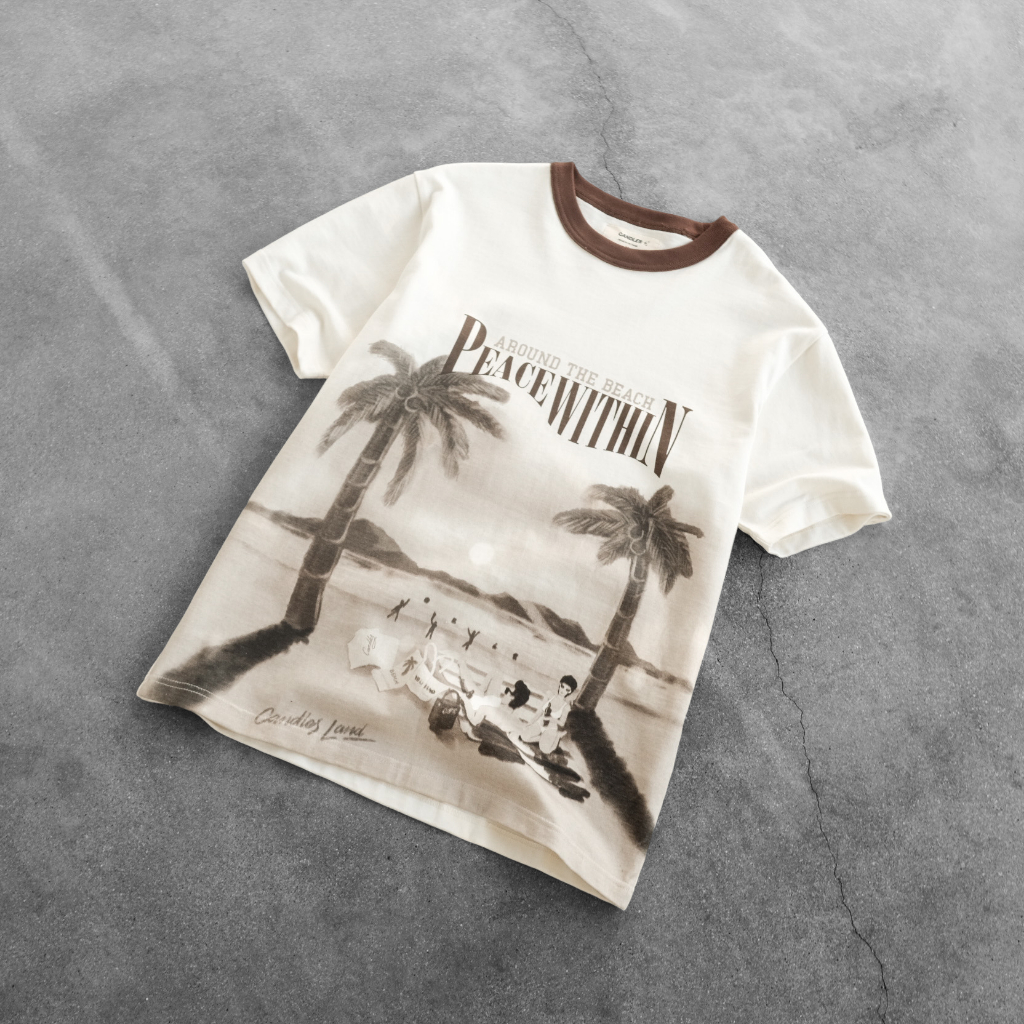 Áo thun nam nữ oversize CANDLES SUNBATH T-SHIRT chất liệu cotton 100% 280gsm in họa tiết nổi bật chính hãng