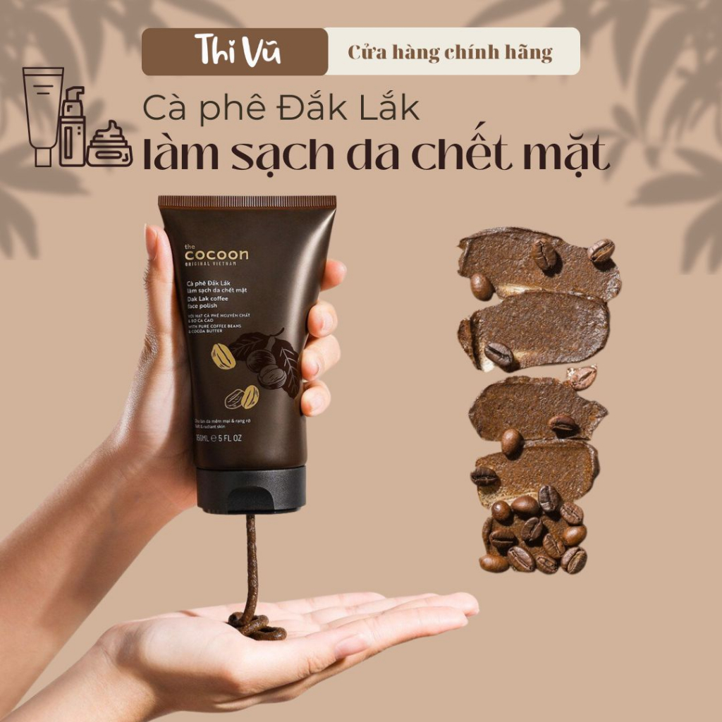 Tẩy da chết da mặt Cocoon Cà phê Đắk Lắk làm sạch da mặt 150ml - Thi Vũ