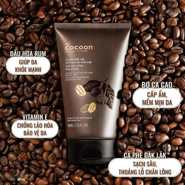 Tẩy da chết da mặt Cocoon Cà phê Đắk Lắk làm sạch da mặt 150ml - Thi Vũ