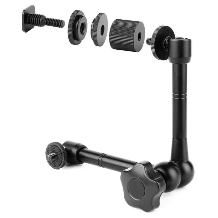 Tay Magic Arm HL176 khả năng tay 2Kg dài 11inch - 2 khớp Khuỷu xoay kết nối đèn, màn hình phụ kiện