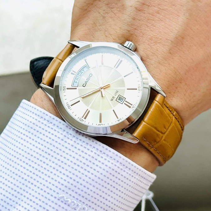 Đồng hồ Casio nam MTP-1381L-9AVDF dây da chính hãng