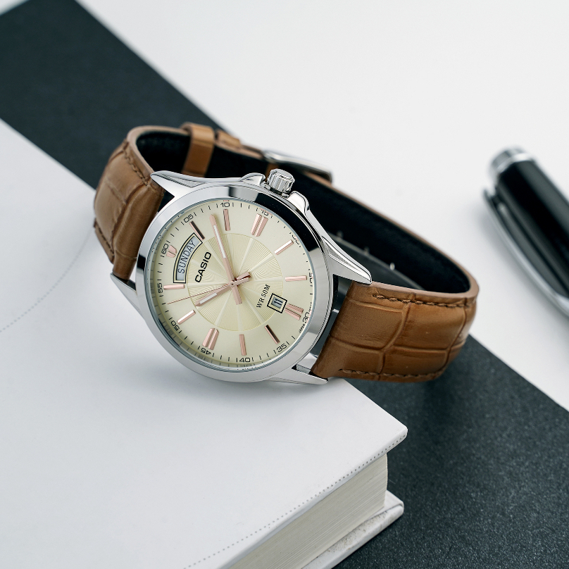 Đồng hồ Casio nam MTP-1381L-9AVDF dây da chính hãng