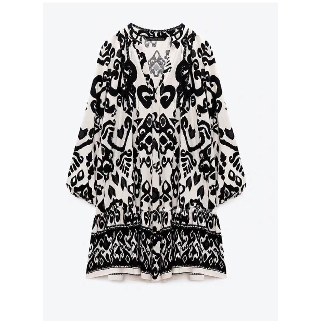 Váy baby doll đuôi cá hoạ tiết ZR dư sịn - Tinahouse.2021