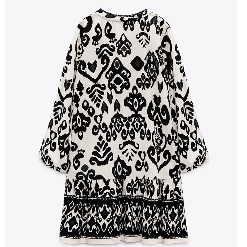 Váy baby doll đuôi cá hoạ tiết ZR dư sịn - Tinahouse.2021