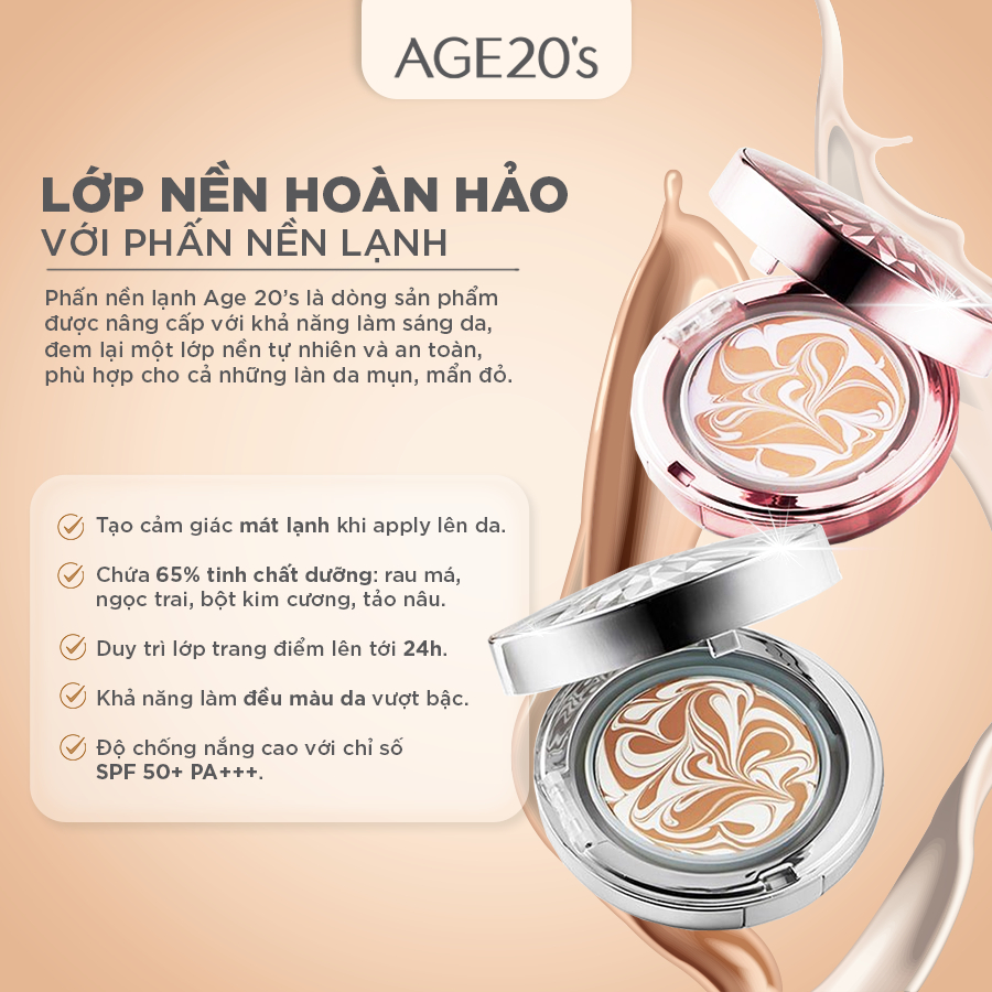 Phấn Nền Lạnh Kim Cương AGE20's Essence Cover Pact ORIGINAL SPF 50+/PA +++ 12.5g