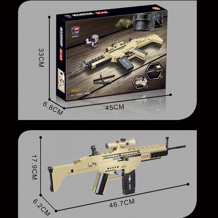 Bộ Lego Lắp Ráp Mô Hình PUBG 2in1 kiểu Shortgun Loại To 46cm