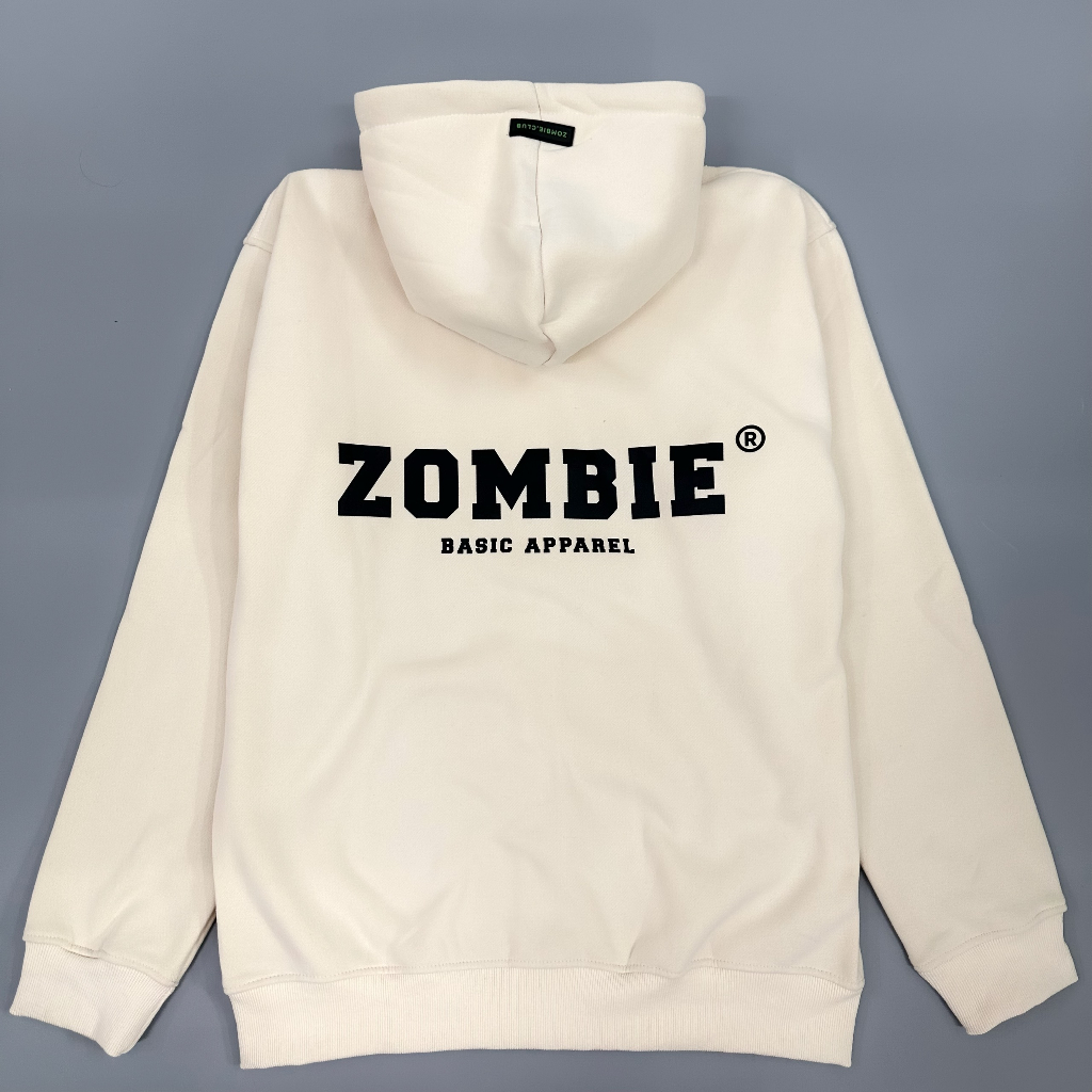 Áo hoodie zip Zombie Club x PAMIN Logo SS2 màu kem HZB12