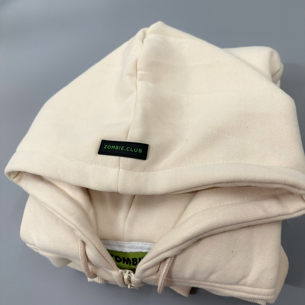 Áo hoodie zip Zombie Club x PAMIN Logo SS2 màu kem HZB12