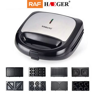 Máy kẹp bánh mì sandwich SOKANY 8 KHAY chống dính tốt, công suất lớn tới 800W giúp máy nướng bánh nhanh chóng