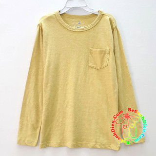 Áo tay dài cho bé trai vải thun cotton hàng VNXK màu vàng