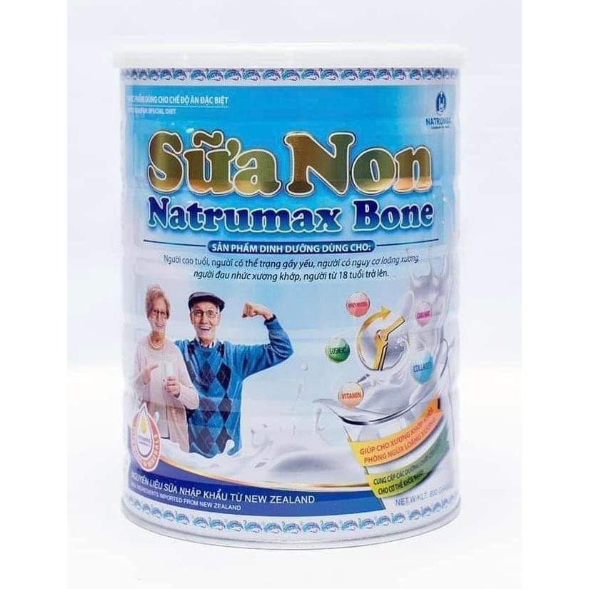 Sữa non Natrumax bone lon 800g Cơ - Xương - Khớp cho trên 18 tuổi tặng 1 hũ yến 35% TW3 tam thất bắc