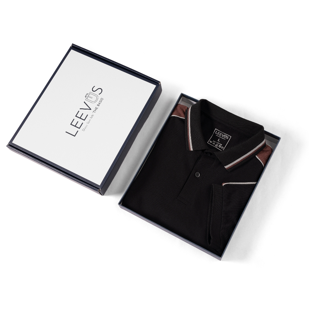 Áo Polo nam RAKES LEEVUS phối vai và cổ, vải CVC cá sấu, form regular APL301