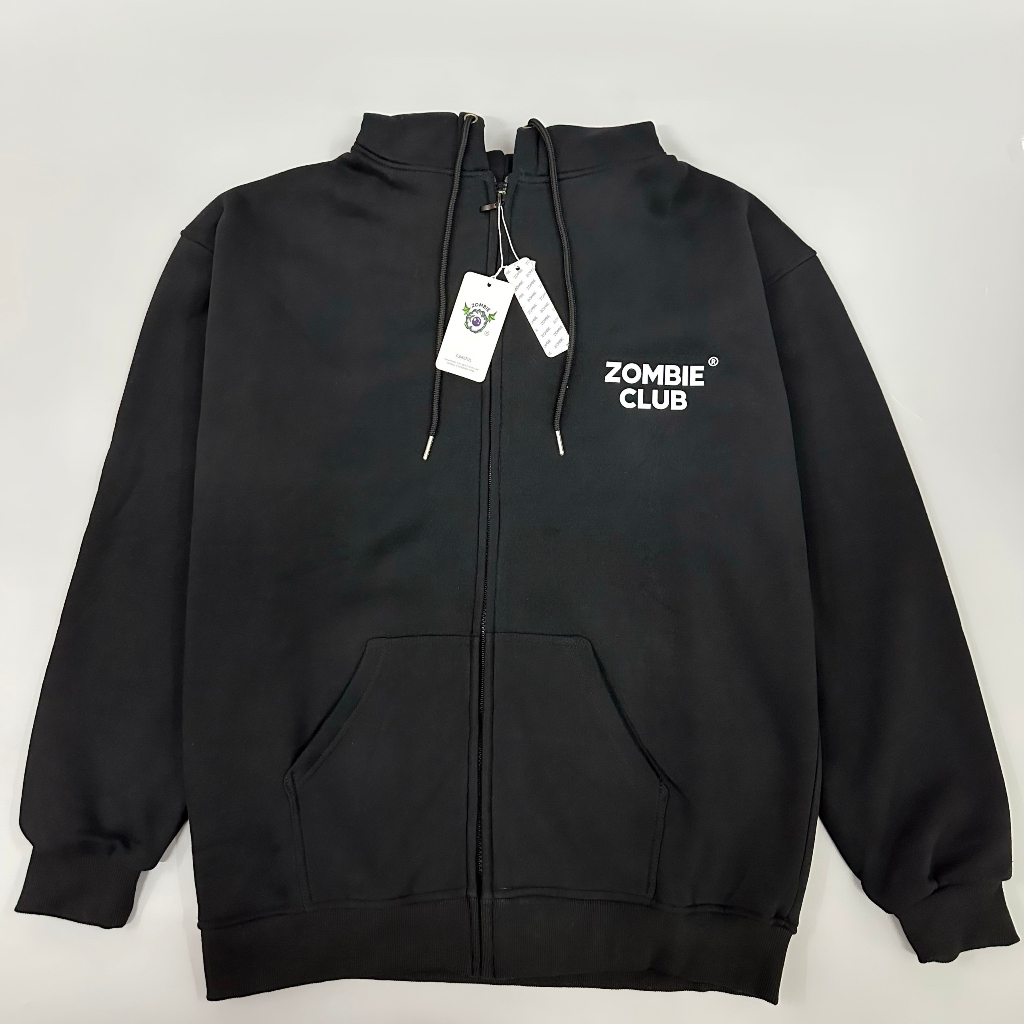 Áo hoodie zip Zombie Club x PAMIN Logo SS3 màu đen HZB13