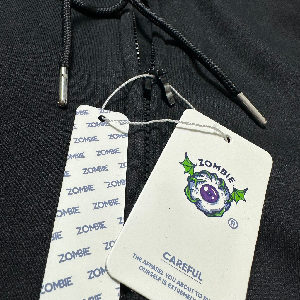 Áo hoodie zip Zombie Club x PAMIN Logo SS3 màu đen HZB13