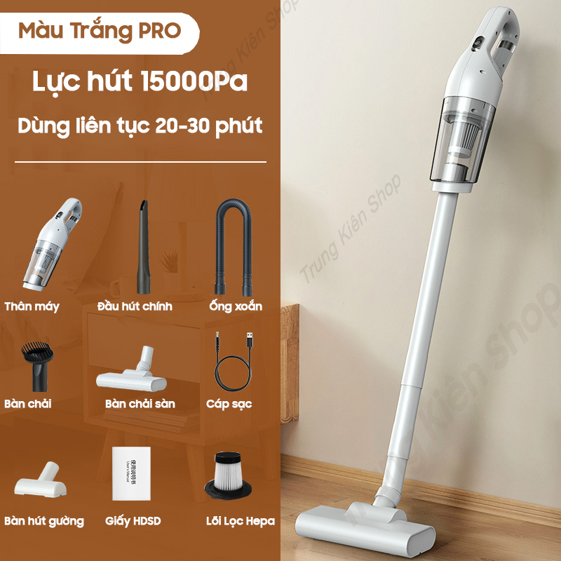 Máy hút bụi cầm tay không dây Vacuum Cleaner vô cùng tiện lợi và lực hút cực khỏe 15000Pa bảo hành 12 tháng
