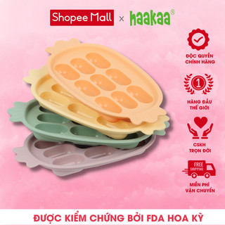 Khay trữ đông đồ ăn dặm có nắp đậy silicone Haakaa hình trái dứa. Có thể làm khay hấp, khay nướng