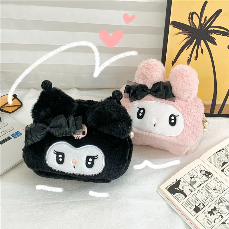 Túi mỹ phẩm hình Kuromi , Melody dễ thương, Túi đựng đồ cá nhân tiện lợi họa tiết Sanrio _ TingTing