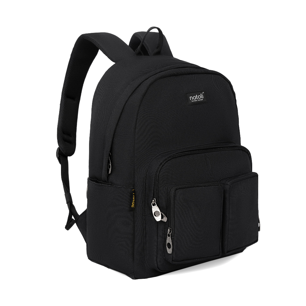 Balo thời trang nam nữ Thương hiệu NATOLI chất vải canvas nhiều ngăn đựng laptop kháng nước BST 0ld School Backpack B5