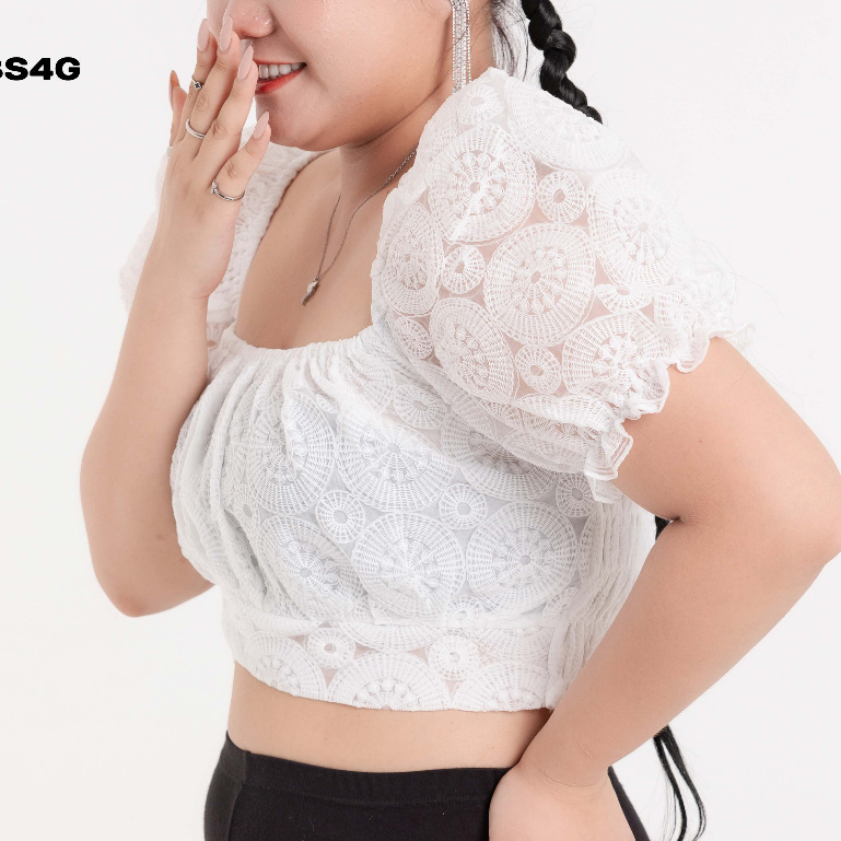 ÁO CROP VẢI HOA BIGSIZE - CR055