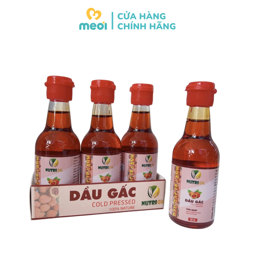Dầu gấc ép lạnh Nutrioil 100ml, 150ml cho bé ăn dặm