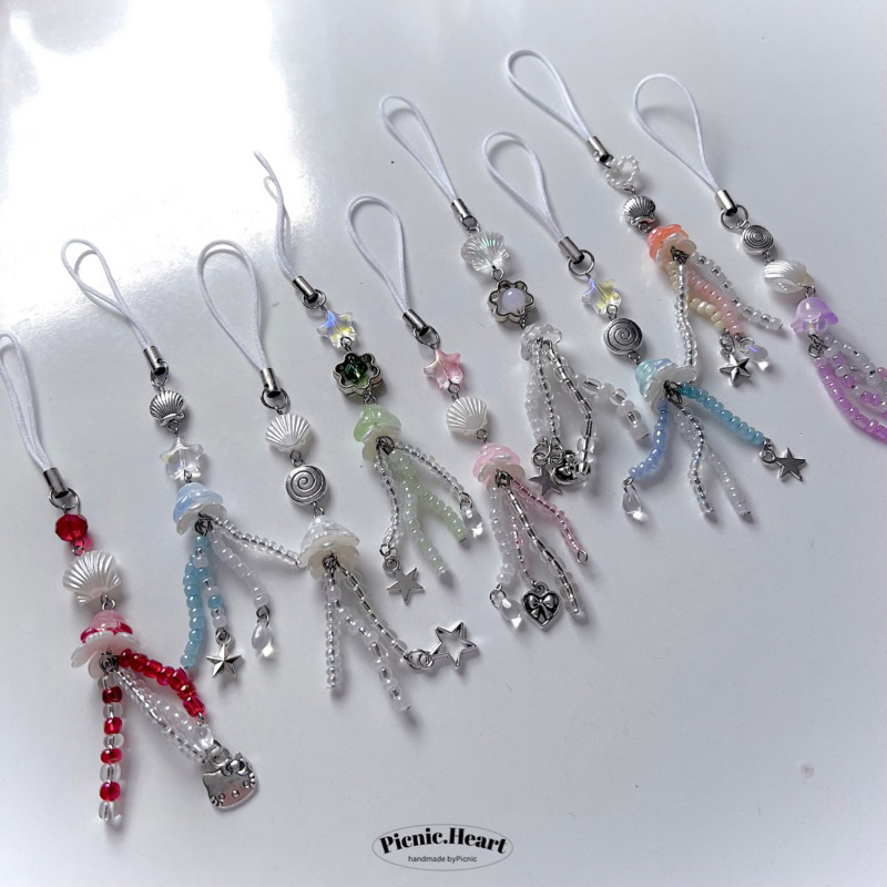 | Picnic Heart | JELLYFISH KEYRINGS  ˚ ༘ ೀ⋆｡˚ thép không gỉ