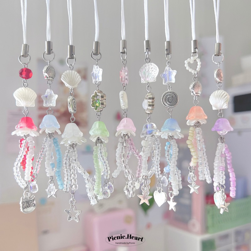 | Picnic Heart | JELLYFISH KEYRINGS  ˚ ༘ ೀ⋆｡˚ thép không gỉ