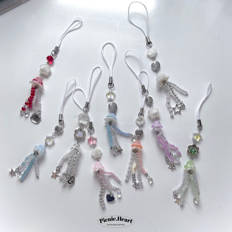 | Picnic Heart | JELLYFISH KEYRINGS  ˚ ༘ ೀ⋆｡˚ thép không gỉ