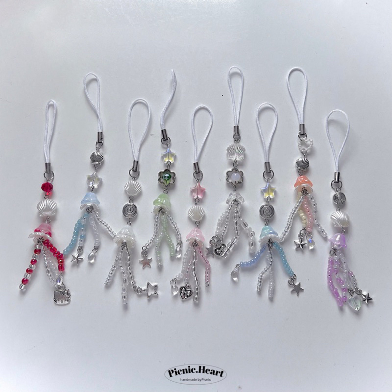 | Picnic Heart | JELLYFISH KEYRINGS  ˚ ༘ ೀ⋆｡˚ thép không gỉ