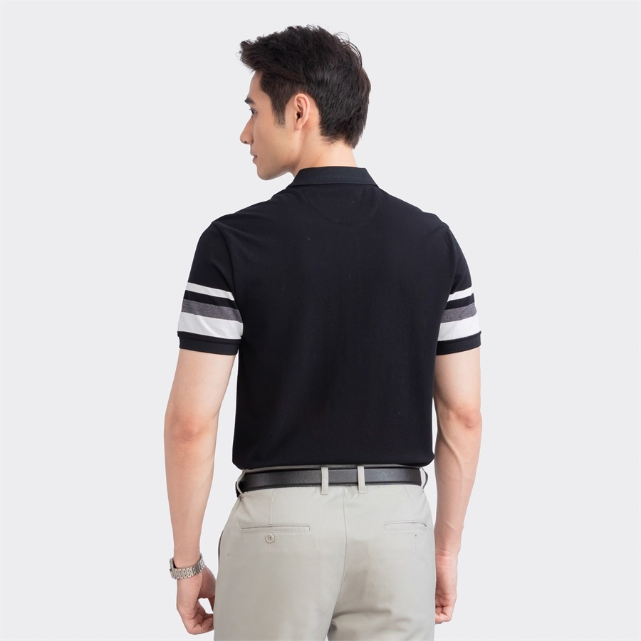 Áo polo ngắn tay ARISTINO phom Slim fit ôm nhẹ, họa tiết kẻ thân trước nam tính, lịch lãm -  APS119S3