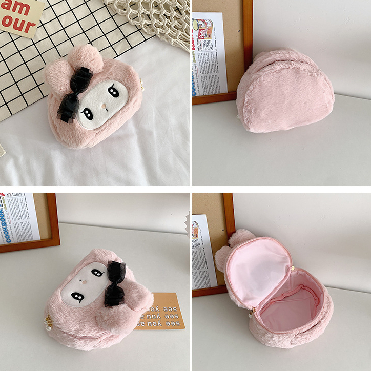 Túi mỹ phẩm hình Kuromi , Melody dễ thương, Túi đựng đồ cá nhân tiện lợi họa tiết Sanrio _ TingTing