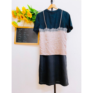Đầm Dáng Dài, Lụa Phối Thun, Hiệu Dazzle, 2hand