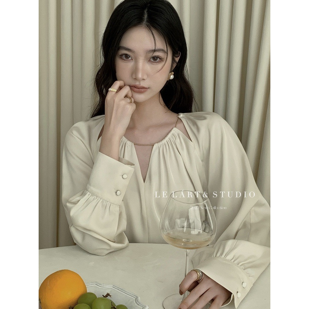 𝐎𝐇𝐘𝐎𝐎: Áo sơ mi cổ tròn thiết kế