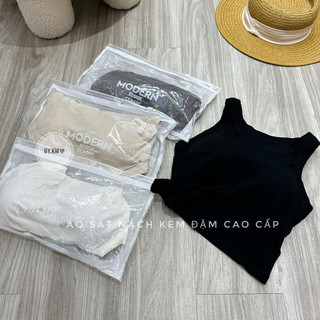 Áo ba lỗ có mút ngực hàng QC co giãn