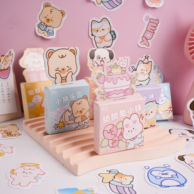 Hộp 45 hình dán hoạ tiết hoạt hình Tiệm Ốc Sột