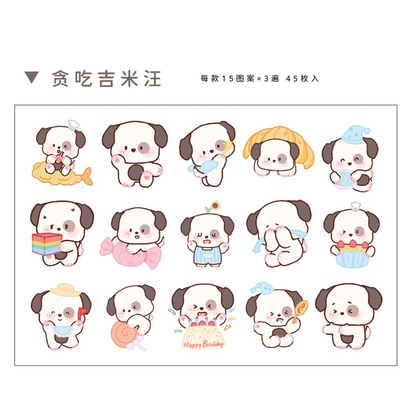 Hộp 45 hình dán hoạ tiết hoạt hình Tiệm Ốc Sột