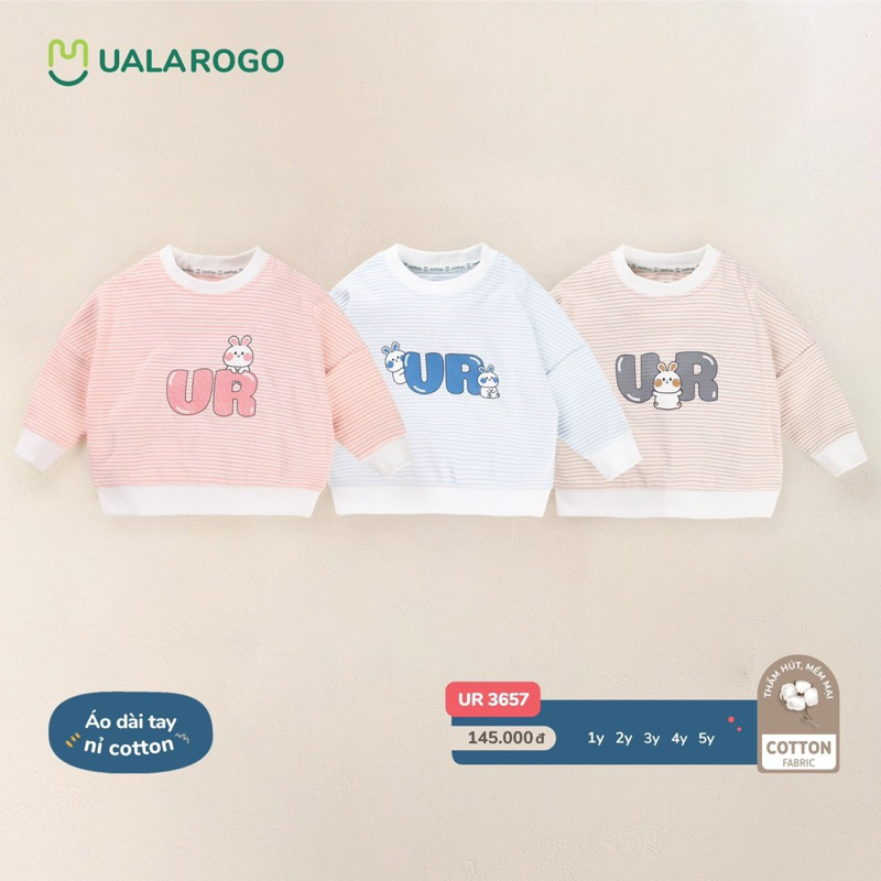 UALAROGO - Áo nỉ dài tay cotton cho bé
