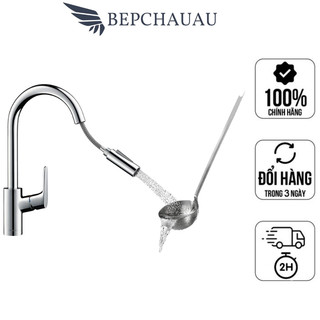 Vòi chậu bếp hansgrohe focus 240 31815000, vòi chậu rửa, có dây rút kéo dài, made in germany, bepchauau