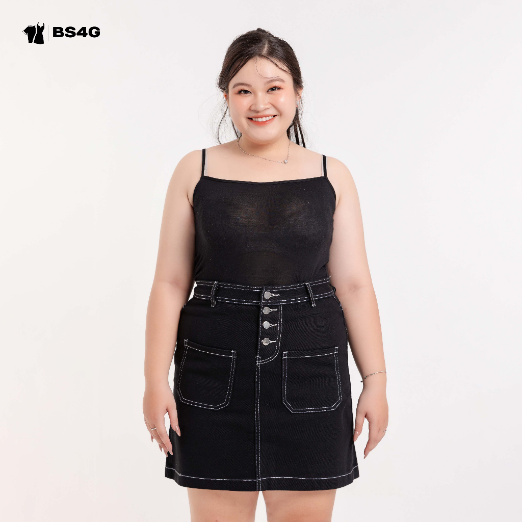 CHÂN VÁY JEANS NGẮN CHẠY CHỈ BIGSIZE - CV022