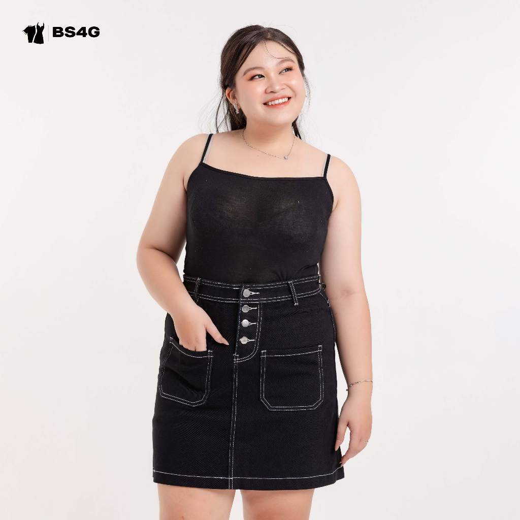 CHÂN VÁY JEANS NGẮN CHẠY CHỈ BIGSIZE - CV022