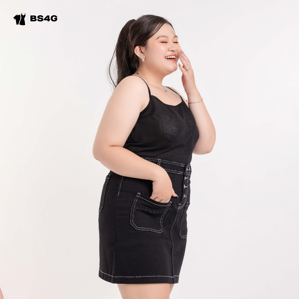 CHÂN VÁY JEANS NGẮN CHẠY CHỈ BIGSIZE - CV022