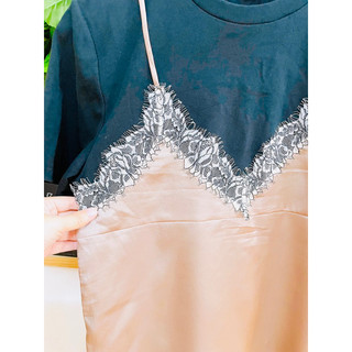Đầm Dáng Dài, Lụa Phối Thun, Hiệu Dazzle, 2hand