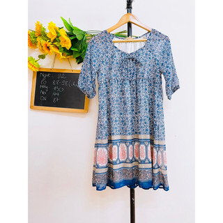 Đầm Hoa Voan Nhật, Hai Lớp, New 97%, 2hand