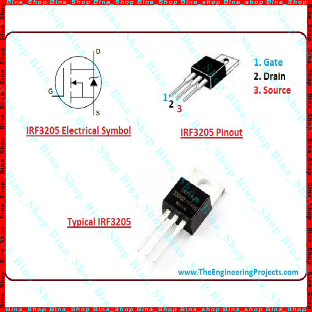 Mosfet IRF3205 110A 55V Linh kiện bán dẫn Kênh N TO-220 F3205 3205