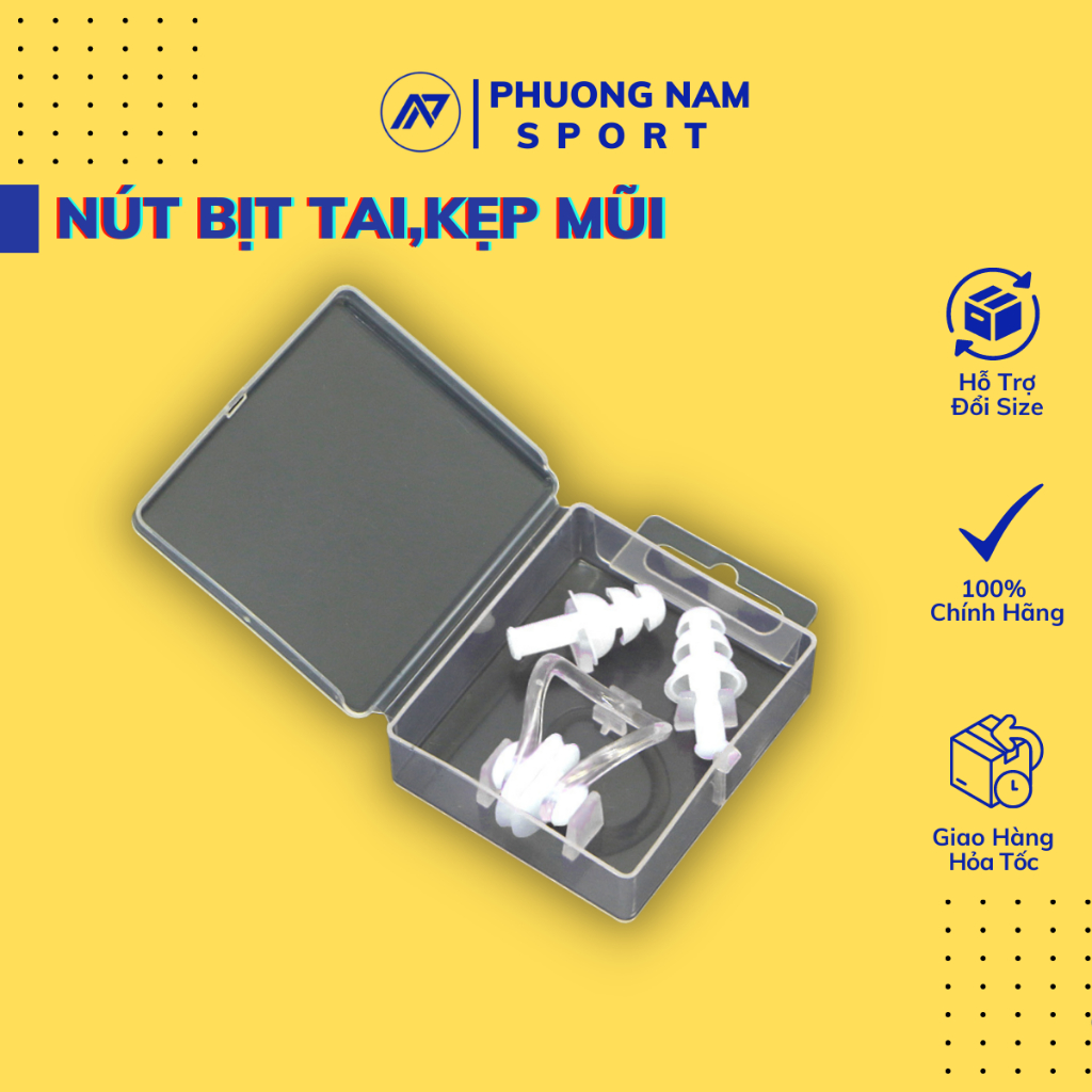 Bộ Bịt Tai chống nước vào tai, Kẹp Mũi chống nước khi bơi