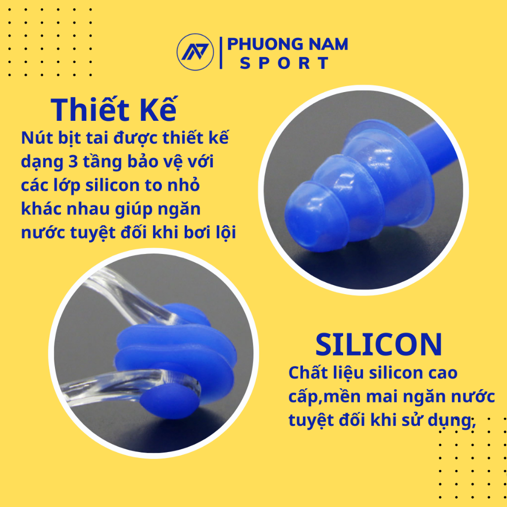 Bộ Bịt Tai chống nước vào tai, Kẹp Mũi chống nước khi bơi