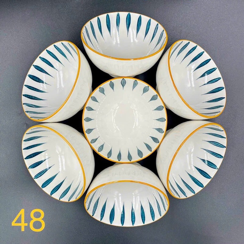 Combo 10 Chén Sứ 4.5 Hoa Văn Đường Kính 11.5cm