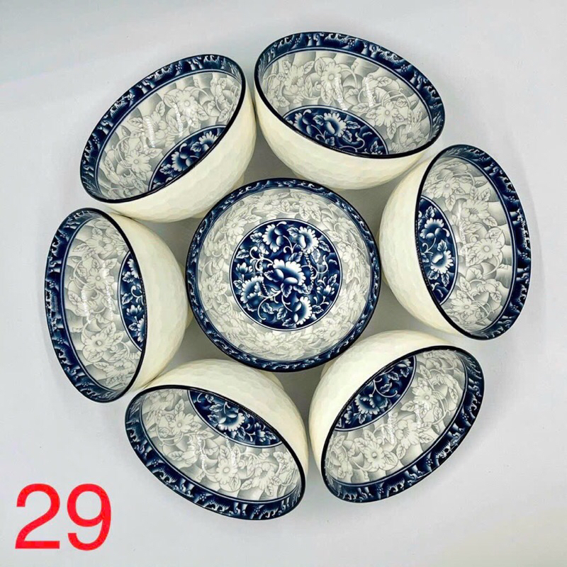 Combo 10 Chén Sứ 4.5 Hoa Văn Đường Kính 11.5cm