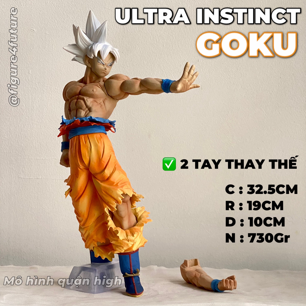 Mô hình Goku Ultra instinct cao 33Cm - Goku bản năng vô cực có 2 tay thay thế cực nét - dragonball super figure