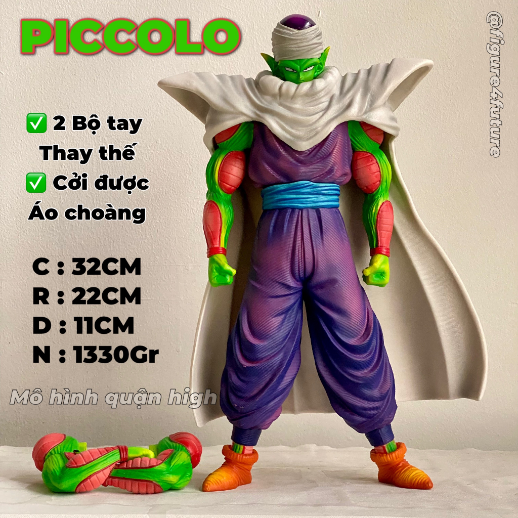 Mô hình đại ma vương Piccolo cao 32CM cực đẹp - Piccolo dragonball figure có 2 bộ tay thay thế