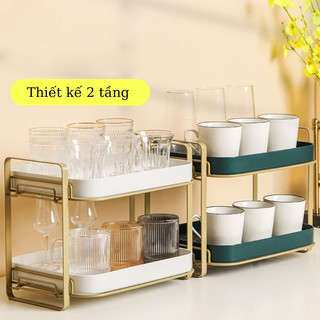 Kệ úp chén đĩa 2 tầng khung thép cao cấp thiết kế hiện đại